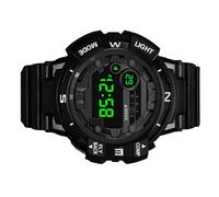 BESPORTBLE Men's Digital Electronic Watch Waterproof Multi-Functional Black Watch Adjustable Strap Luminous Design for Students Holiday Use for Boys