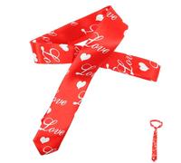 BESPORTBLE Men's Luxurious Valentine's Day Necktie with Heart Pattern Versatile Heart Tie for Couples Durable Cloth Material Accessory for Any Outfit