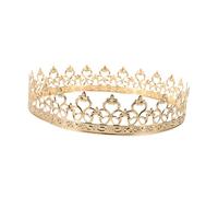 BESPORTBLE Men's Vintage Gold King Crown Metal Regal Tiara Hollow Design Lightweight Royal Prince Costume Headwear for Halloween Parties and Theatrical Cosplay