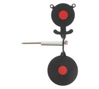 BESPORTBLE Metal Double Spinner Shooting Target Bear Shape Screw-in Stake Portable Steel Resetting Target for Backyard and Outdoor Practice