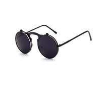 BESPORTBLE Metal Flip up Sunglasses with Nose Pads for Drivers | Antique Design, Reflective Lenses, Flexible Frame, Reduced Glare for Travel and Walking Outdoors