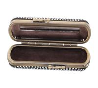 BESPORTBLE Metal Lipstick Holder Mirror Lipstick Storage for Purse Antique Copper Alloy Protective Cosmetic Case Diamond Inlay Anti-Break for Women