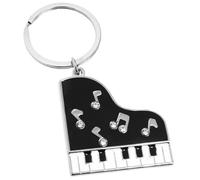 BESPORTBLE Metal Piano Keyboard Keychain and Multipurpose Use with Comfortable Hand Feel Compact Black Music Key Chain Pendant for Bag Supply and Everyday Carry