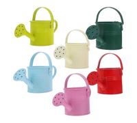 BESPORTBLE Metal Watering Can Set 6-Pack, Small Kids Iron Tin for Indoor Plants, Mini Garden Water Cans with Long Spout, Multipack Childrens Kettle for Succulents, Multi-color