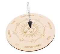 BESPORTBLE Metaphysical Wooden Pendulum Board with Dowsing Necklace for Witchcraft and Wiccan Supplies Green and Black Divination Altar Tool for Beginners and Spiritual Communication