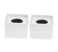 BESPORTBLE Microphone Flag Station 2 Pcs White ABS, Featuring Unique Triangular- Shape for Media Interviews and Broadcasts