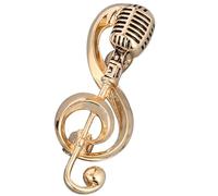 BESPORTBLE Microphone Music Note Brooch Pin Alloy Treble Clef Lapel Pin for Men Formal Events Jackets and Dresses