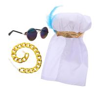 BESPORTBLE Middle Eastern Small Pet Costume Adjustable Dubai Arabian Dog Headband with Sunglasses Chain Necklace and Bandana for Cats Puppies Halloween Party Wear