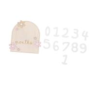 BESPORTBLE Milestone Cards Double-Sided Wooden Monthly Photo Props with Daisy Flower Design for Newborn Growth Tracking and Family Keepsake Collection