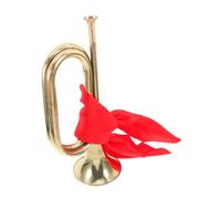 BESPORTBLE Military Style Bugle Trumpet for Beginners with Elegant Finish and Red Scarf Wind Instrument for School Bands Orchestras Parades and Stage Performances