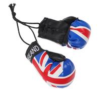 BESPORTBLE Mini Boxing Gloves Keychain Pair with Uk Flag Design, Simulated Leather Pendant for Car Decoration and Christmas Tree Hanging, Sports Souvenir Accessory for Boxing Fans in The Uk