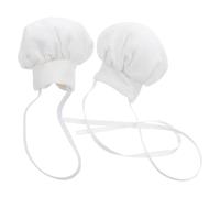 BESPORTBLE Mini Chef Hat for Dolls 2Pcs Soft Tiny Doll Hat with Elastic Band and Ribbon for Dress up Kitchen Role Play and Stuffed Animal Accessories