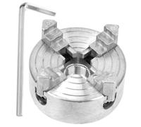 BESPORTBLE Mini Four-jaw Lathe Chuck for Workshop Use with Zinc Alloy Material and Design, Offering Easy Operation and Secure Grip for DIY Metal Lathe Clamping