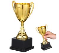BESPORTBLE Mini Golden Trophy with Black Square Base, 7.5 Inch Plastic Award Cup for Academic Sports Business Events, Tabletop Display for Prize Presentation Party Office Home Decoration