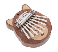 BESPORTBLE Mini Kalimba Thumb Piano for Beginners Portable Musical Instrument with Hanging Rope Deep Wood Color for Playing Melodious Tunes Anytime