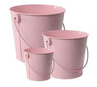 BESPORTBLE Mini Metal Flower Buckets 3Pcs with Handle Small Iron Plant Containers for Indoor Balcony Garden Decoration