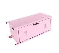 BESPORTBLE Mini Metal Makeup Locker with Lock and Keys Small Skincare Container and Lipstick Storage Box Desktop Sundries Organizer for Women Pink Cosmetic Storage Safe
