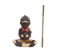 BESPORTBLE Mini Monkey Statue with Golden Staff Sandstone Wukong Figurine for Aquarium Fish Tank Zen Garden Buddha Sculpture and Creative Tea Pet Decoration Detailed Carving for Elegance
