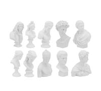 BESPORTBLE Mini Plaster Bust Figures 2.76X2.36X1.18 Inch Character Sketch Statues Set of 10 for Living Room Decor and Art Teaching Aid