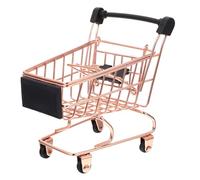 BESPORTBLE Mini Shopping Cart for Rose Gold Iron Simulation Trolley Educational Playset Creative Role Play Imagination Development for Boys