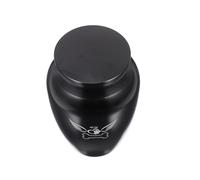 BESPORTBLE Mini Stainless Steel Pet Urn Portable Cinerary Jar Commemorative Casket Lightweight Black Heart-shaped Bone Ash Container for Pet Ashes