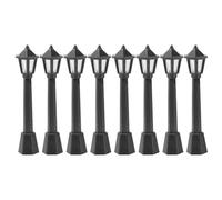 BESPORTBLE Mini Street Light Models, 8 Pcs Miniature Railway Train Post Lamps, Outdoor Pathway Lantern Post for Dollhouse Decoration Micro Landscape Fairy Garden Lighting Accessories