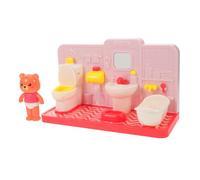 BESPORTBLE Mini Toilet Playset for Early Learning Portable Potty with Realistic Design Pretend Bathroom Furniture for Social Skills and Independent Potty Training