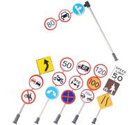 BESPORTBLE Mini Traffic Signs Set for Boys and Girls 6PCS Miniature Road Sign Models Traffic Indicators for Sand Table Decor and DIY Projects