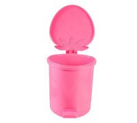 BESPORTBLE Mini Trash Bin with Swing Lid for Desk and Car Compact Plastic Tabletop Wastebasket for Small Items Creative Strawberry Design Desktop Recycling Bin for Office and Random Color