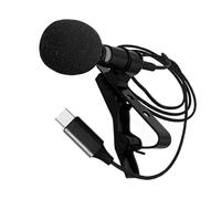 BESPORTBLE Mini Type-c Lavalier Microphone for Smartphone with Noise Reduction Active Sound Pickup Built Clip Wired Condenser Mic for Live Broadcast Vlogging Podcast Recording Black
