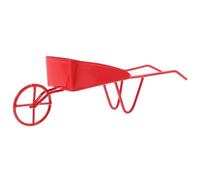 BESPORTBLE Mini Vintage Metal Wheelbarrow for Dolls House Sturdy Resistant Iron Miniature Barrow Unique Chic Micro Landscape Decor and Photography Prop Red