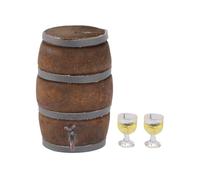 BESPORTBLE Mini Wine Barrel Model with Faucet and Two Retro Dollhouse Beer Cask for Home Decor and Miniature Landscaping Scenes Realistic Craft Prop for DIY Dollhouse Layout