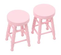 BESPORTBLE Mini Wooden High Stool: For Dollhouse Decor Round Design Furniture Stool Prop For Micro Scenes Natural Log Finish Miniature Ornament Crafts