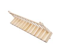 BESPORTBLE Mini Wooden Staircase with Handrail for Dollhouse Furniture Accessory Natural Wood Material Smooth Safe Design for Miniature Garden Playhouse DIY Decor Right Side Handrail