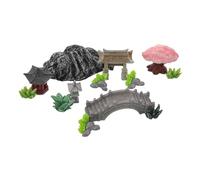 BESPORTBLE Mini Zen Garden Statue with Miniature Chinese Pagoda Rockery and Garden Bridge Ornaments for Micro Landscape Decor Artistic Detailing Cultural Aesthetic Home and Office Display