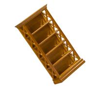 BESPORTBLE Miniature Bookshelf Scale Mini House Furniture for Dollhouse Decor Compact Storage Shelf for Kitchen Miniatures and Accessories Walnut Color Micro Display Cabinet