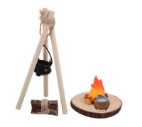 BESPORTBLE Miniature Campfire with Tripod Pot Small Fire Pit with Realistic Fake Flames for Dollhouse Pretend Play and Outdoor Scene Decoration Compact Authentic Camping Ambiance