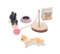 BESPORTBLE Miniature Cat Playset with Realistic Figurines for Dollhouse and Outdoor Scenes Weather-resistant Micro Landscape for Creative Role-playing Easy Setup and Portable Compact Design