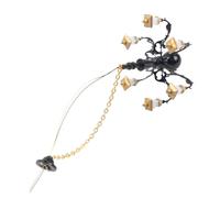BESPORTBLE Miniature Chandelier Ceiling Lamp for DIY Mini Houses Elegant Mini Light Adornment for Sand Tables and Micro Landscapes Bright White Glow Black and Gold Model Hanging Light