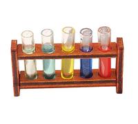 BESPORTBLE Miniature Colored Test Tubes with Smooth Wooden Rack Dollhouse Lab Scene Props Creative Miniature Experiment Accessories for DIY Decoration