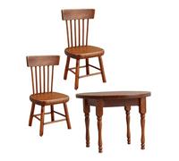 BESPORTBLE Miniature Dollhouse Furniture Set Portable Mini Table and Chairs for DIY Doll House Realistic Tiny Home Decor Flexible Scene Arrangement for Pretend Play and Collectors