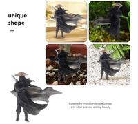 BESPORTBLE Miniature Ninja Figurine Resin Statue Mini Landscape Decoration for Desk and Terrariums Unique Collectible Garden Accessories with Mystery Theme