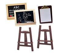BESPORTBLE Miniature Painting Board Kit with Wood Easels and Writing Boards Realistic Miniature Decor for Dollhouse DIY Lightweight Painting Tools for Mini House Rooms and Landscape Crafting