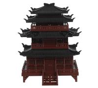 BESPORTBLE Miniature Pavilion Model Printed Ancient Chinese Architecture for Micro Landscape Zen Garden Decor Tabletop Bonsai Aquarium Ornament with Precise Detailing and Elegant Traditional