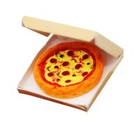 BESPORTBLE Miniature Pizza Model with Box Realistic Dollhouse Decoration DIY Photo Prop for Creative Displays for Collectors and Play Scenes