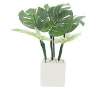 BESPORTBLE Miniature Potted Leafed Plant Artificial Tiny Greenery Ornament for Dollhouse Decor Faux Flower Model for Scale Dollhouse Furniture Realistic Detailing