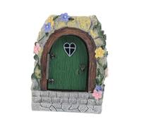 BESPORTBLE Miniature Resin Fairy Door Ornament with Ambient Light Creative Fairy Garden Door for Tree Trunks Easy Installation Whimsical Outdoor Decoration for Garden Pathways