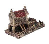 BESPORTBLE Miniature Resin Stone Villa House Micro Landscape Garden Decor Yellow Wall DIY Tiny Cottage Ornament for Outdoor Patio Lawn Decoration