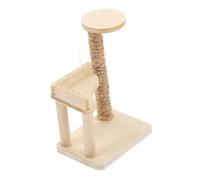 BESPORTBLE Miniature Wooden Cat Tower Doll House Furniture Model Sturdy Small Cat Tree Decor for Dollhouse Imaginative Indoor Play Accessory for Bedroom Living Display