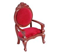 BESPORTBLE Miniature Wooden Chair Model Mini Furniture Ornament Vintage Carved Armchair Brown Dollhouse Decor Creative Small Adornment for Home